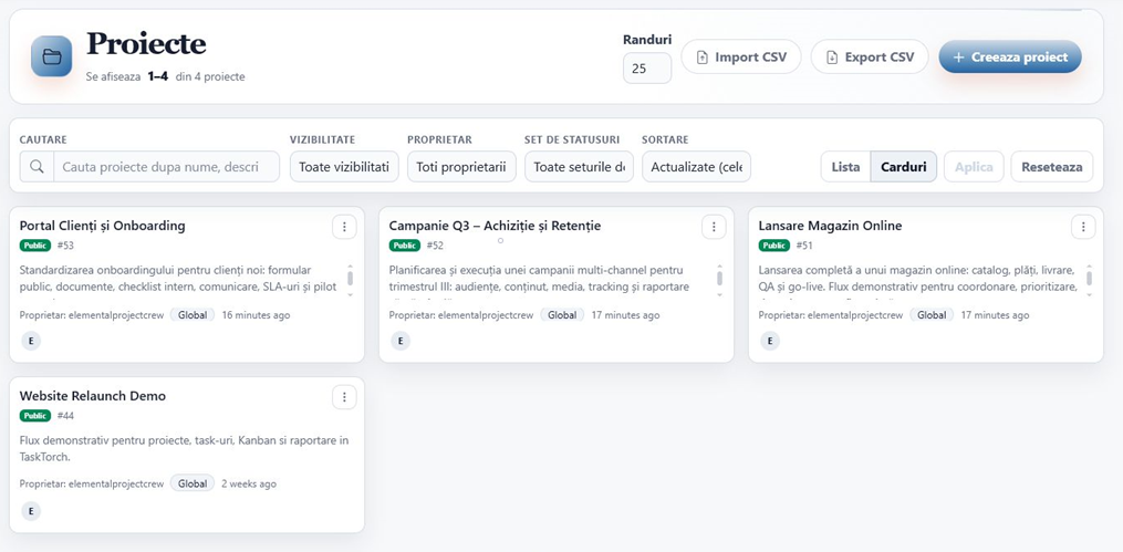 Portofoliu de proiecte TaskTorch